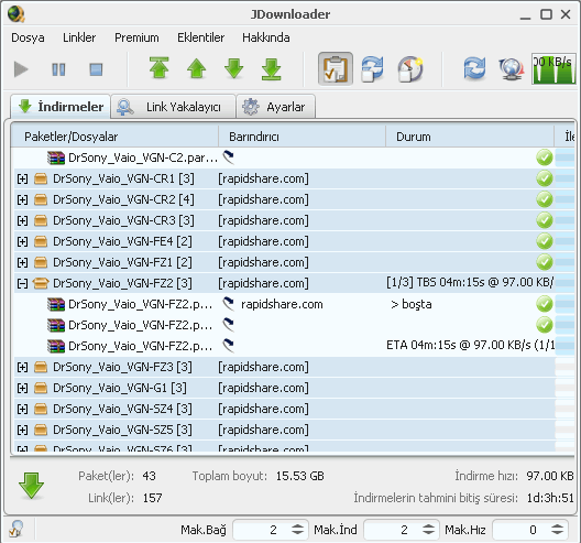 JDownloader indiriyor