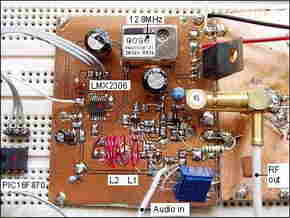 PIC16F870 LMX2306 PLL FM Transmitter  Circuit