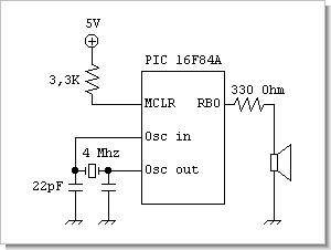 PIC16F84A Application with a Simple Melody Circuit