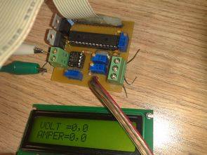 Electronic Voltmeter Ammeter  Circuit PIC16F876 LCD PicBasic