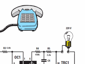 Phone Rings Lamp Circuit MOC3020
