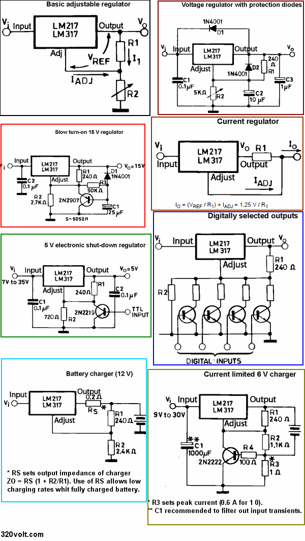 Lm317 Resistor Chart