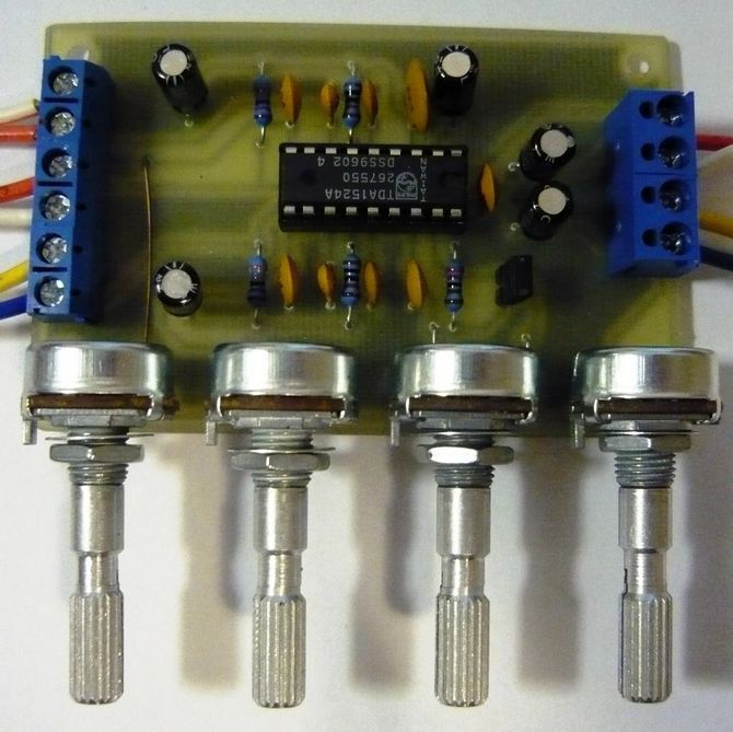 TDA1524 Preamp Tone  Control  Circuit  Electronics Projects 