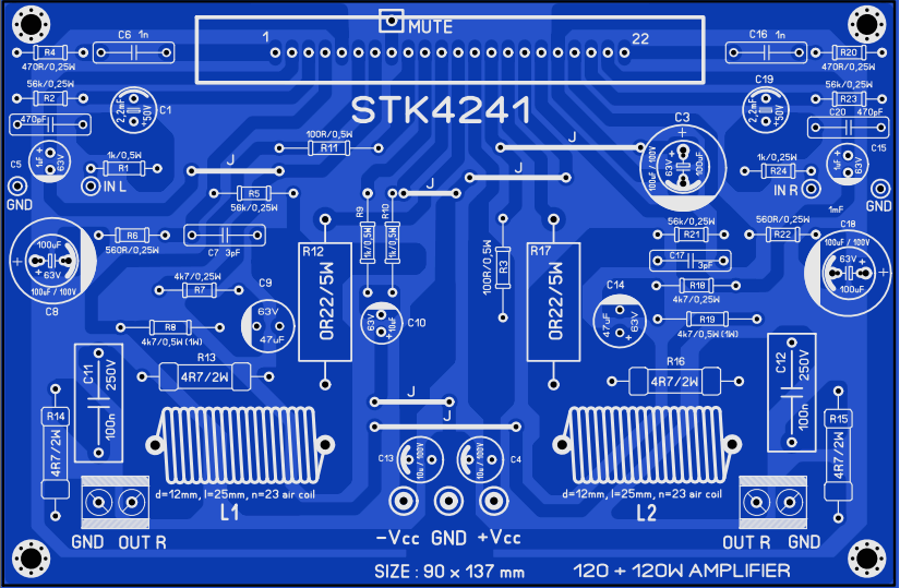 STK4201ii STK 4201 ii SANYO Hybrid Power Amplifier 2 channel Stereo 2x 60 Watt