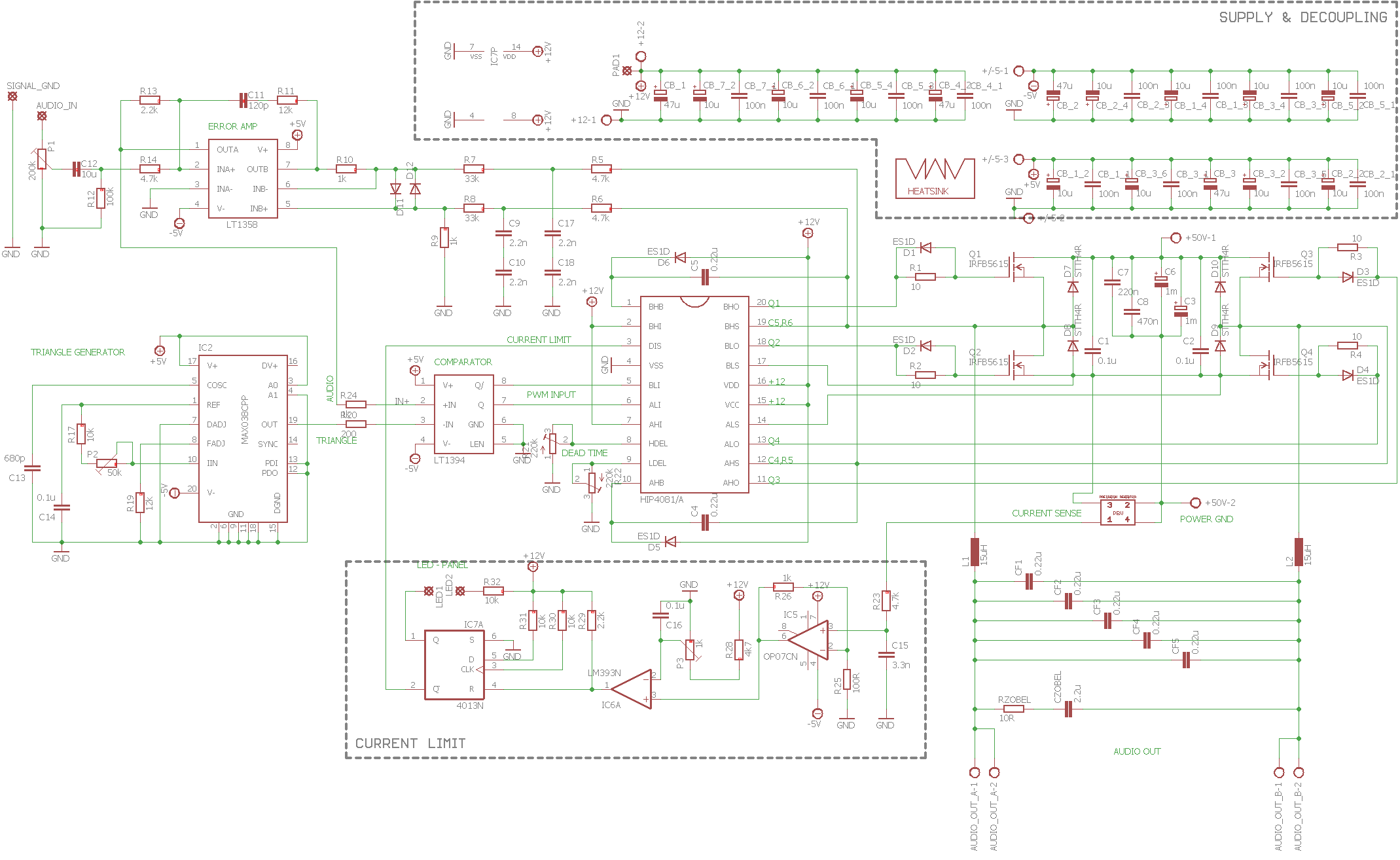 Class D Power Amplifier Schematic Diagram