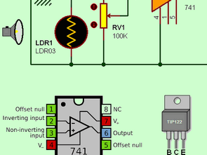 Dark Switch Circuit with 741 Opamp