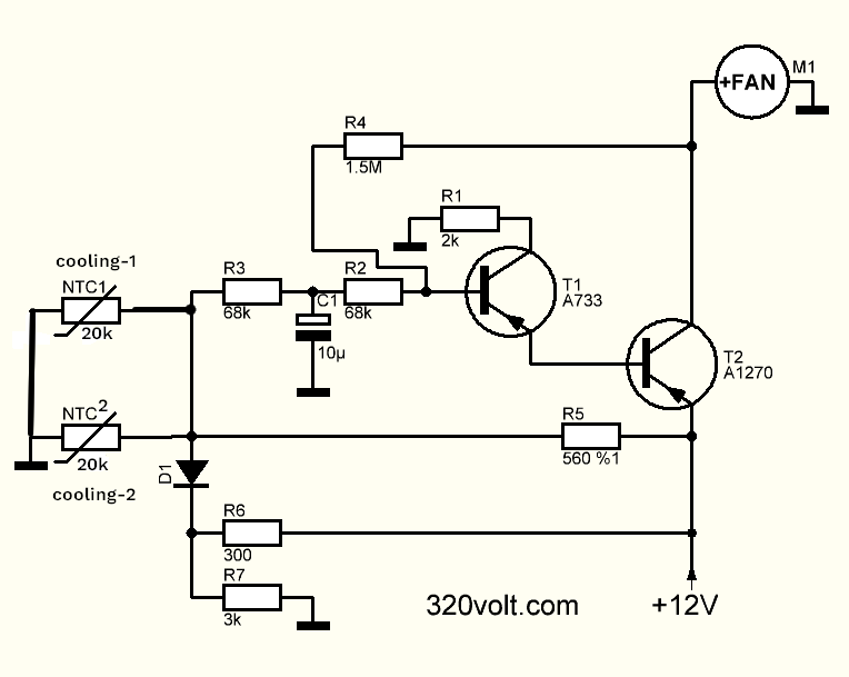 2 channel fan control circuit temperature fan speed temperature controlled pc fan
