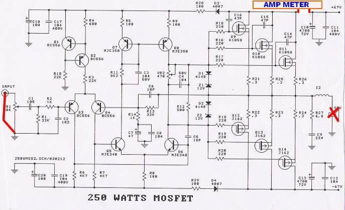 Audio amplifier quiescent current adjustment bias adj