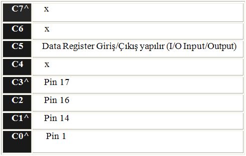 Data Register Giris cikis IO Input Output