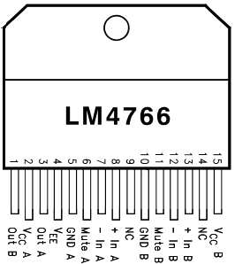 LM4766T                                       IC TO-220-15 DUAL 40W 4766 AMP 