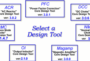Nüve Ferit Hesapmala Programları DC Choke (DCC) Core Design Tools