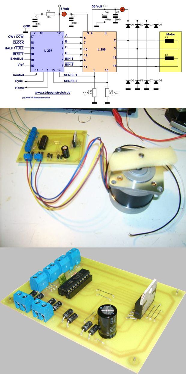 L298 step motor sürücü devresi