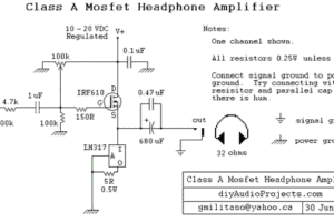 LM317 ve IRF610 Mosfet ile ClassA Kulaklık Anfisi