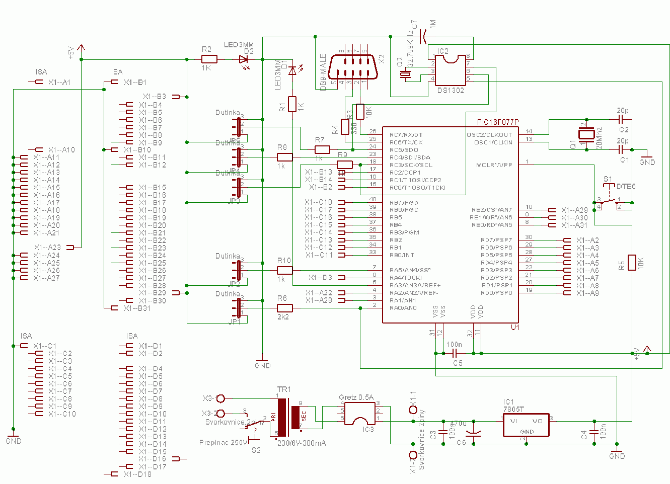 pic16f877-and-ethernet-with-tcpip-protocol-schematic-circuit