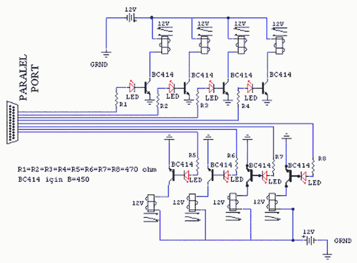 İnternet Üzerinden LPT Port Kontrollü Ev Otomasyonu 3 paralel-port-relay-lpt-relay-asp-circuit-schematic