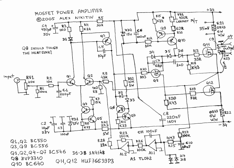 65W N-Channel MOSFET Amplifier Circuit - Electronics ...