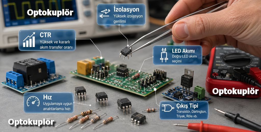 optokuplor nedir nasil calisir cesitleri direnc hesabi ve testi resistance calculation optocoupler