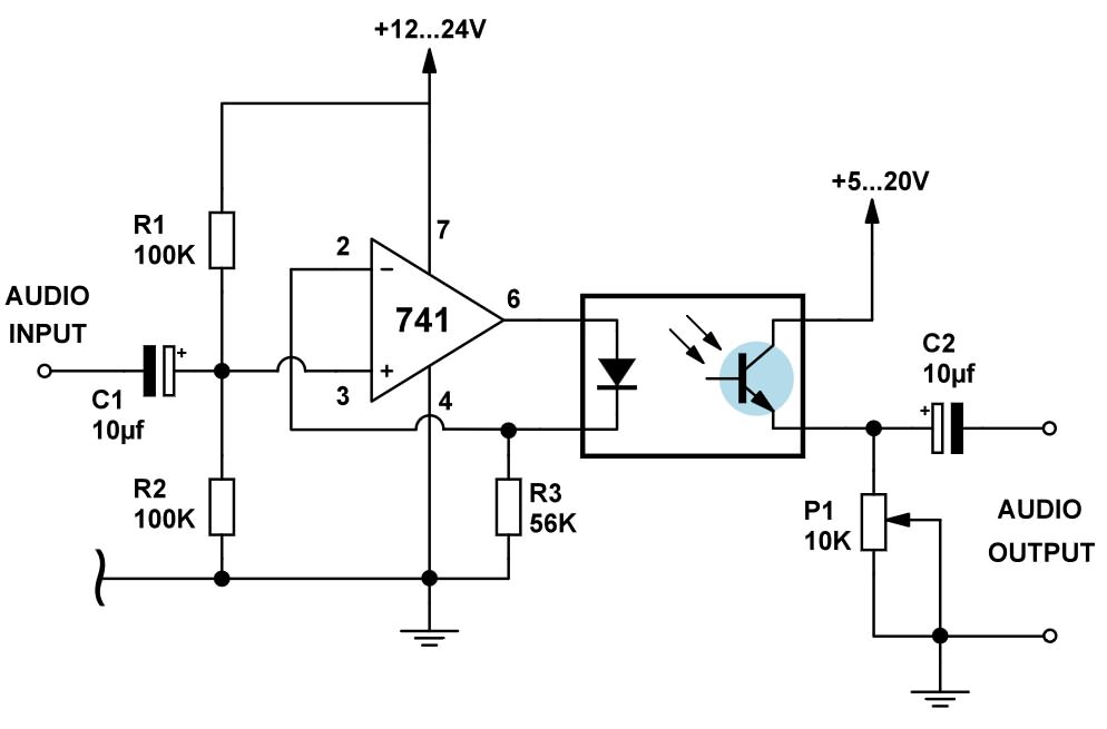 sekil 18 ses arayuzu fototransistor cikisli optokuplor audio