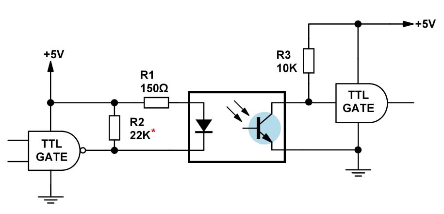sekil 15 ttl gate arayuzu fototransistor veya cikis optokuploru tarafindan saglanir