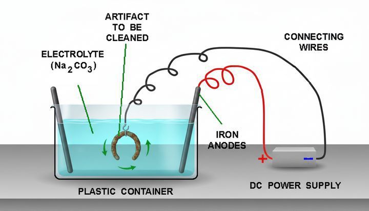 connection diagram of an electrolytic rust removal tank