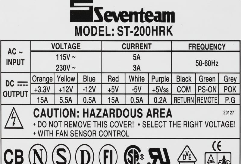 seven team st 200hrk atx utc51494 uc3843 switching power supply psu attx