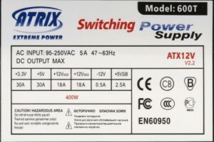 UC3843 WT7525 ICE3B0365 COLORS iT Silent Atrix PSU 600T
