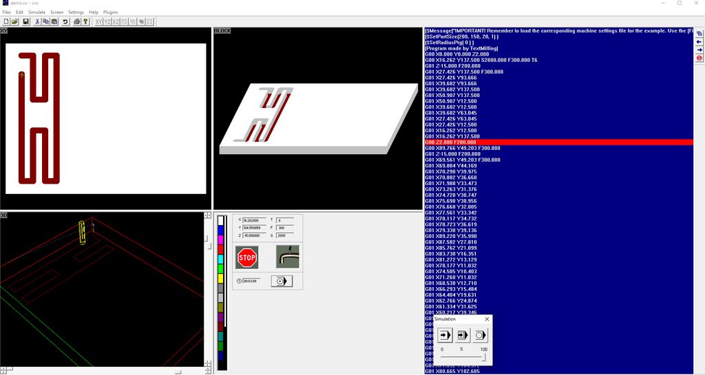 free cncsimulator is used to simulate cnc code for mills and lathes