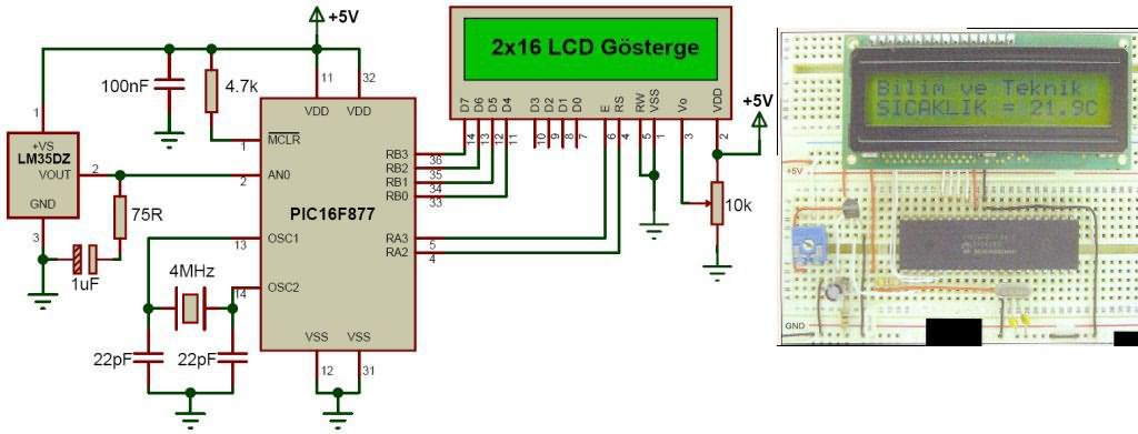 lcd-gostergeli-termometre-pic16f877-mikro-denetleyici-2x16-lcd-gosterge-lm35dz