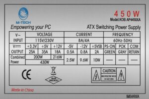 Mtech KOB-AP4450 ATX SG6105 450W SMPS
