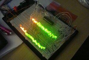 Atmega8 vu metre iki kanal 64 led