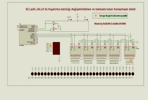PIC16F628 kayan ledler 32 led kara şimşek efekt Jalv2