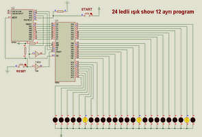 PIC16F84A ile 24 ledli ışık show 12 ayrı program