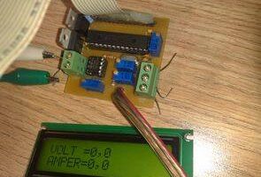 PIC16F876 lcd göstergeli volt amper metre devresi (pbp)