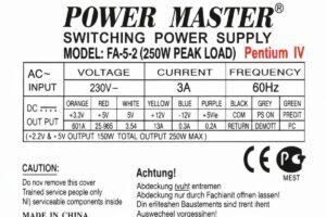 Power Master FA52 Switching Supply TL494 250W
