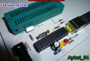 Atmel ATmega8 zif soket usbasp programlayıcı