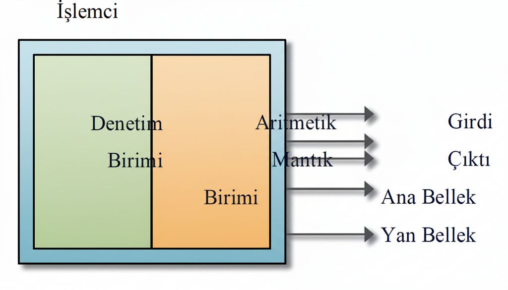girdi birimleri veri program cikti birimleri ana bellek yan bellek