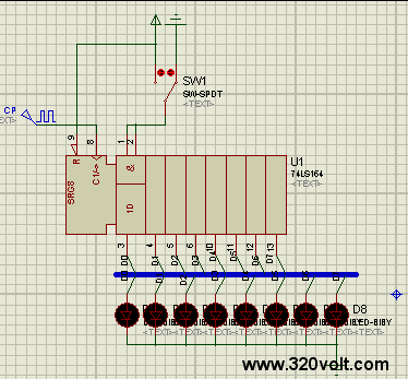74ls164-shift-register-devre-circuit-proteus-isis