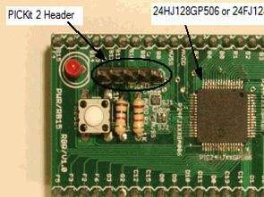 Microchip PIC24 Serisi Mikrodenetleyiciler İçin Deney Kartı Breakout board
