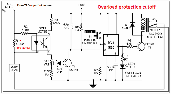 overload-protection-cutoff-ne555-circuit-schematic