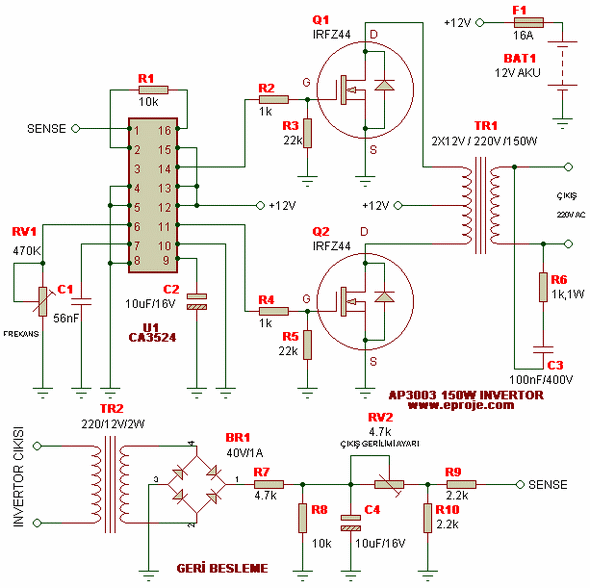 250W 5000W SG3524 DC AC Inverter Circuit - Electronics ...
