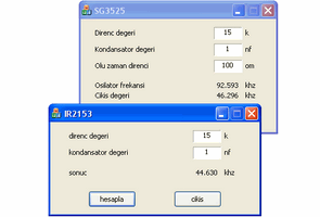 IR2153 SG3525 Frekans Hesaplama Programları