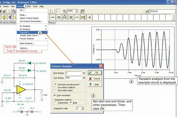 Free Electronic Circuit Simulator Spice Based Tina Ti Electronics Projects Circuits