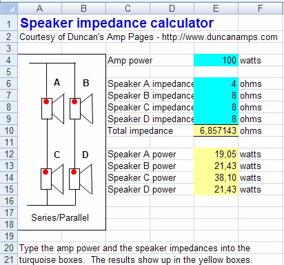 Speaker Parallel Serial Connection Calculator Electronics