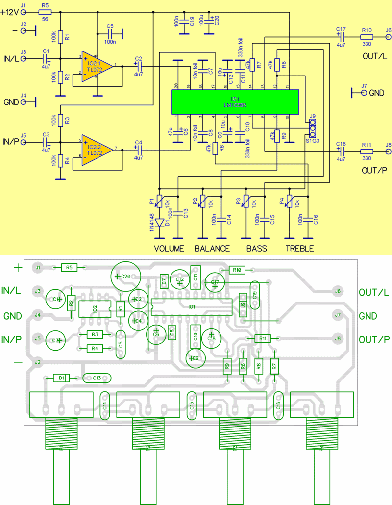 preamp-tone-control-circuit-lm1036n-tl072-circuit-schematic-pcb