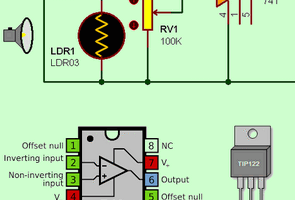741 Opamp Transistörlü Karanlık Anahtarı