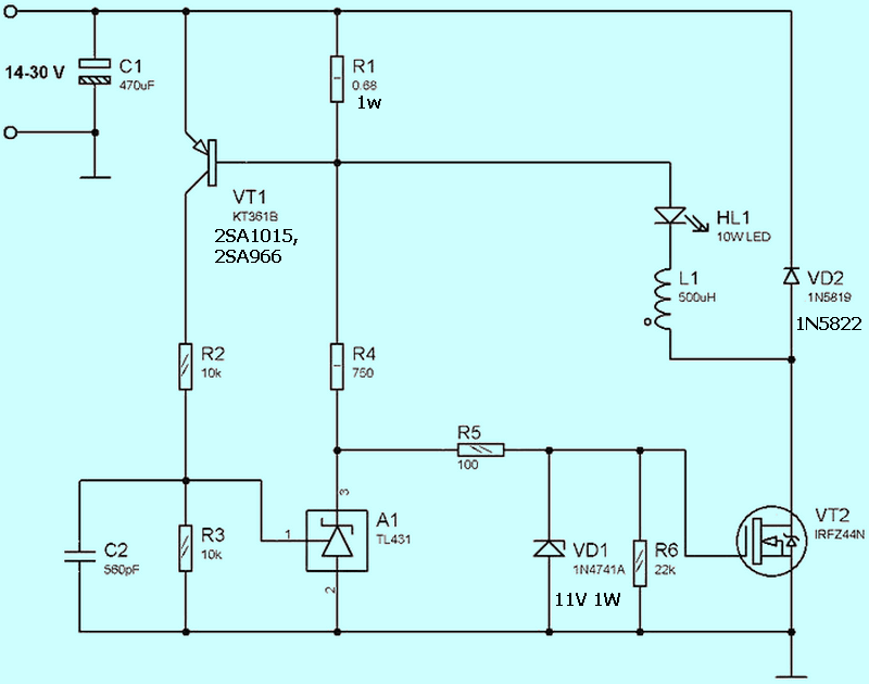 10w-800ma-led-driver-circuit-schematic-tl431-mosfet