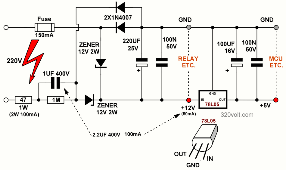 devre-semasi-circuit-trafosuz-guc-kaynagi-220vac-12vdc-100ma-transformerless-power-supply