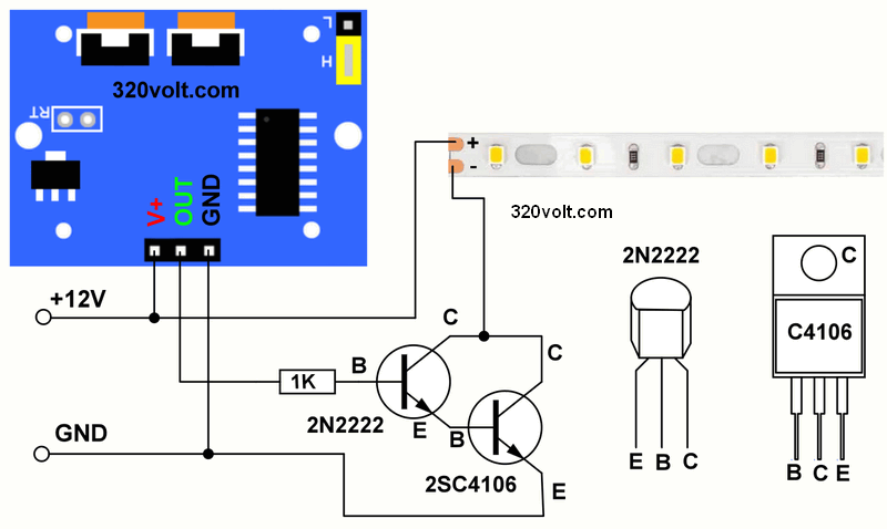 hc-sr501-transistor-led-strip-lights-2n2222-2sc4106