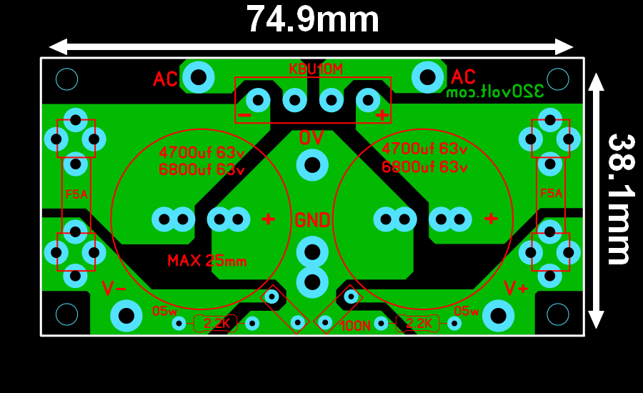 amplifier-power-supply-pcb-diy-4700uf-6800uf-kbu10m-zener