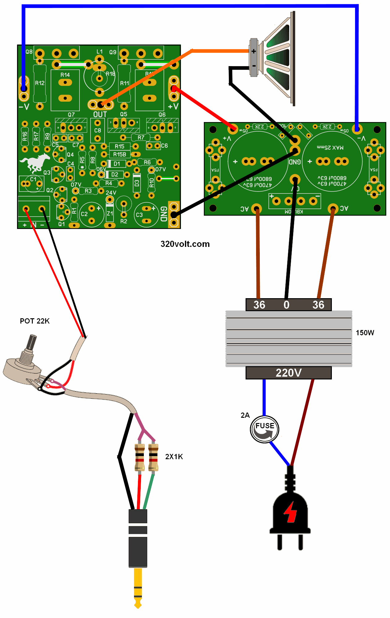 quasi-complementary-amplifier-power-audio-connection